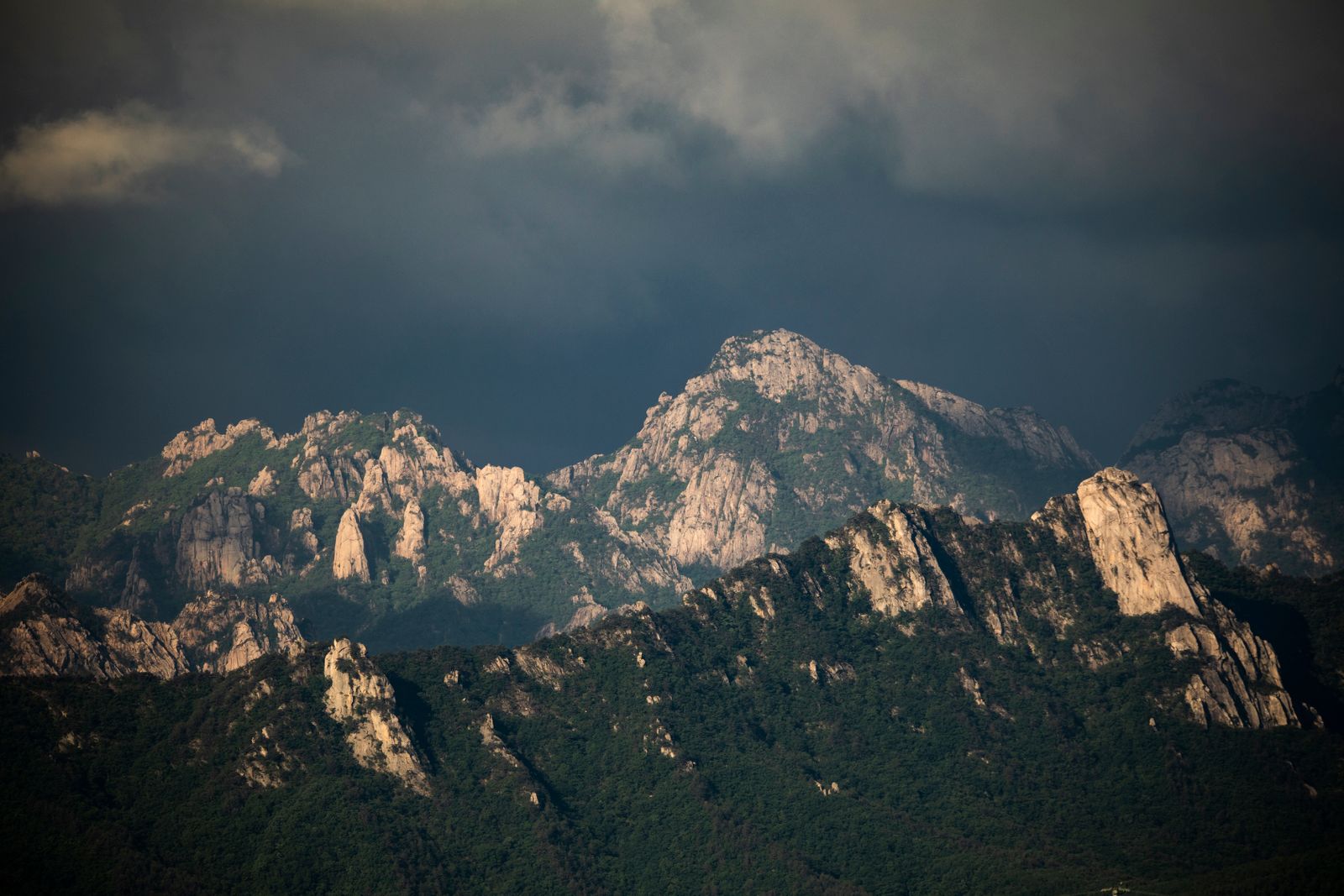 South Korea forested mountains