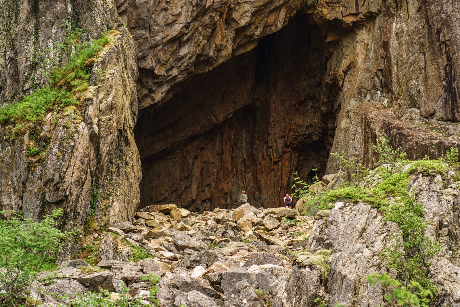 Pyrenees mountain cave entrance